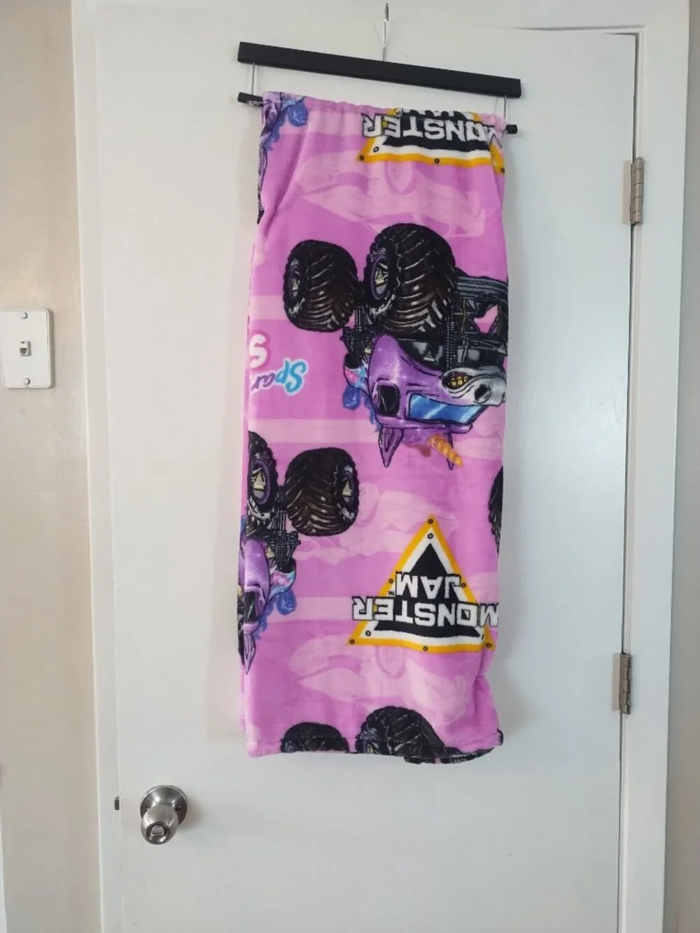 Pink monster jam blanket